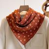 Orange Cashew Flower Cotton and Linen Hair Scarf  Small Square Scarf  Women's Thin Scarf  Linen Headscarf  Versatile Shirt