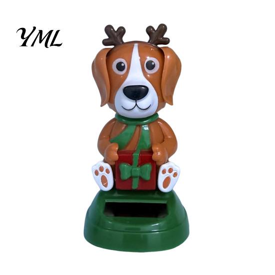Geschenk für Fahrer und Autoenthusiasten Solarbetriebenes tanzendes Ornament, Kreative Armaturenbrett-Weihnachts-Cartoon-Figur Niedliche Elch-Figuren Auto-Innenraum