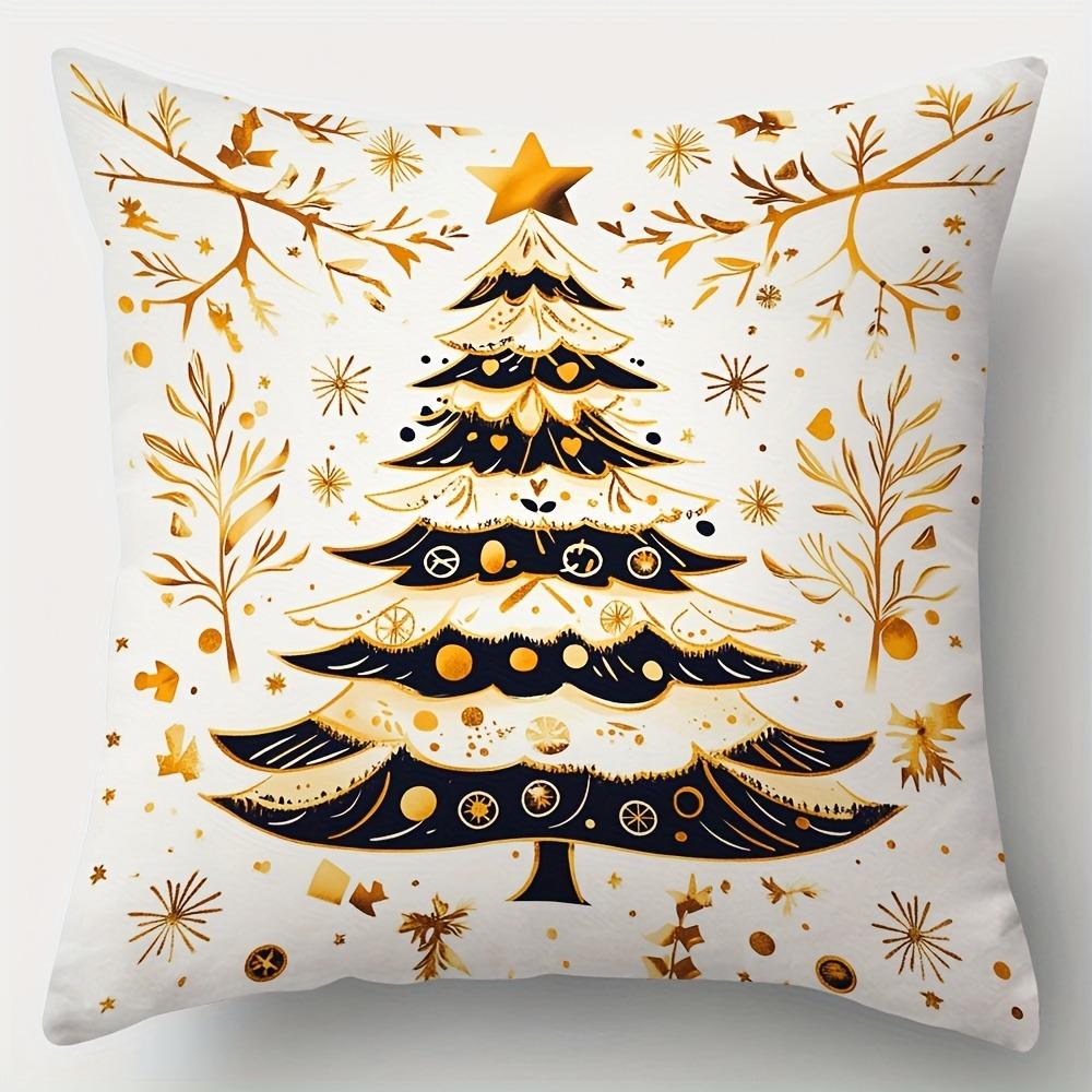 

Домашний декор Рождественские узоры: Санта, Подарки, Узор Елка и Дом Наволочка Подходит для дивана, спальни, автомобильной подушки 40x40cm