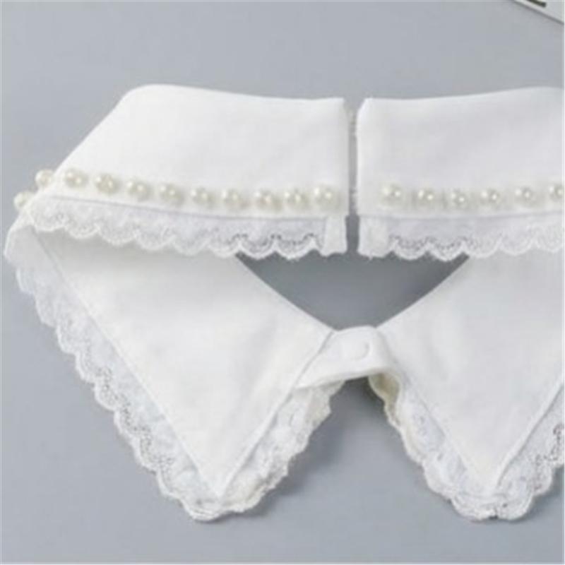 Korean Style Front Opening Artificial Pearls Detachable Collar Elegant Accessory For Dresses And Sweaters