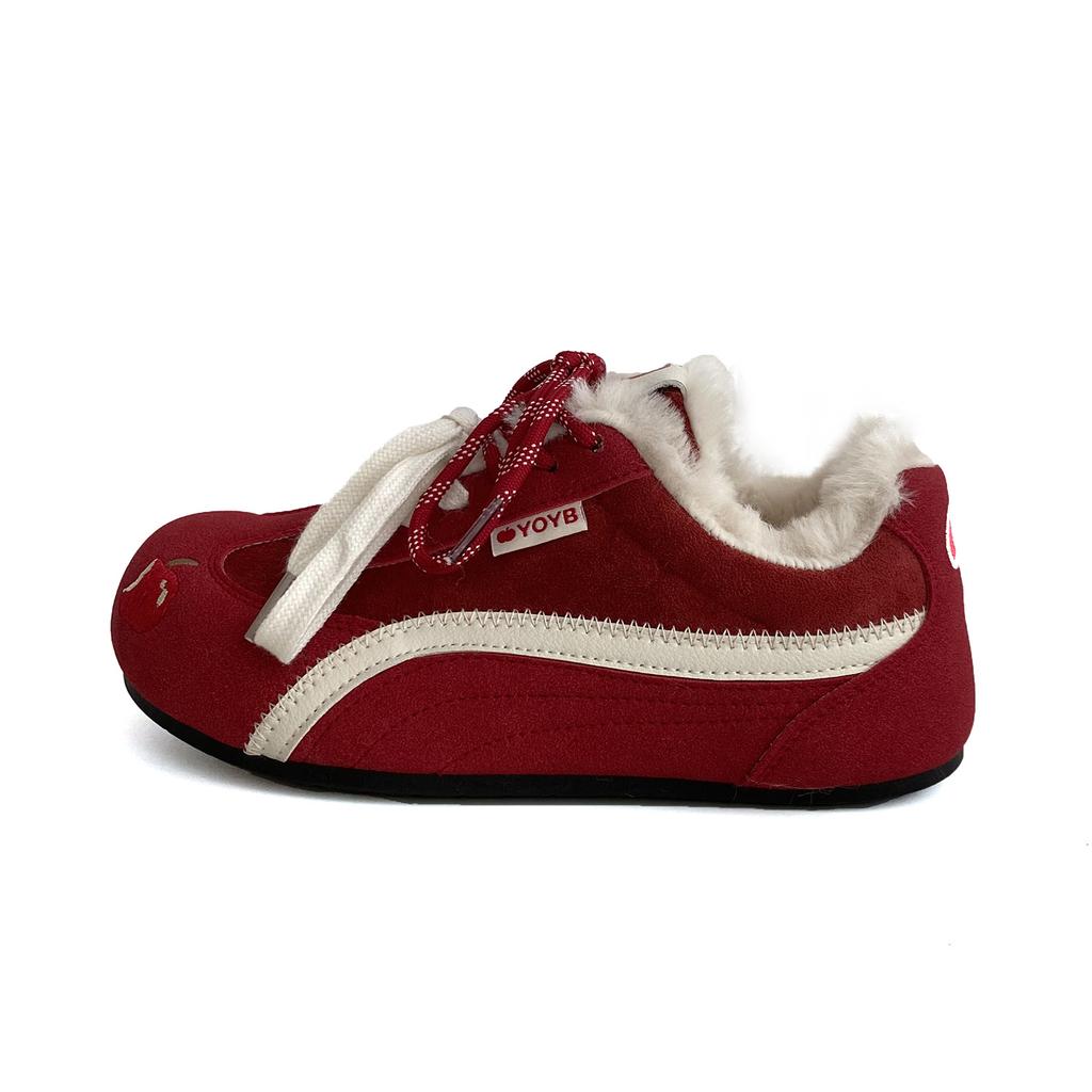 Women's Board Shoes 2026 Winter New Plush Comfortable Warm Cotton Shoes Outdoor Non Slip Lightweight Cross Tied Casual Sneakers