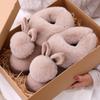 Autumn Winter Cotton Slippers Fur Rabbit Home Warm Thick Bottom Indoor Cotton Shoes Womens Slippers Cute Fluffy Cat Slippers