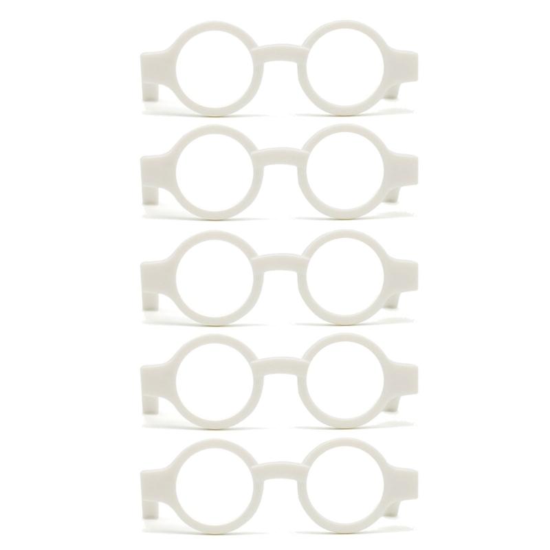 5Pieces Black Frame Glasses Mini Doll Accessory Doll Photo Props Round Square Frame Glasses Miniatures Doll House Props