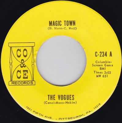 Disque 7 pouces VOGUES - Magic Town / Humpty Dumpty C234 Co & Ce Records 1966 US Rock Occasion