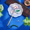 Double-Sided Embroidered Ancient-Style Round Fan, Chinese-Style Embroidered Lotus Fan, Special for Hanfu, Versatile Dance Fan with Suzhou Embroidery