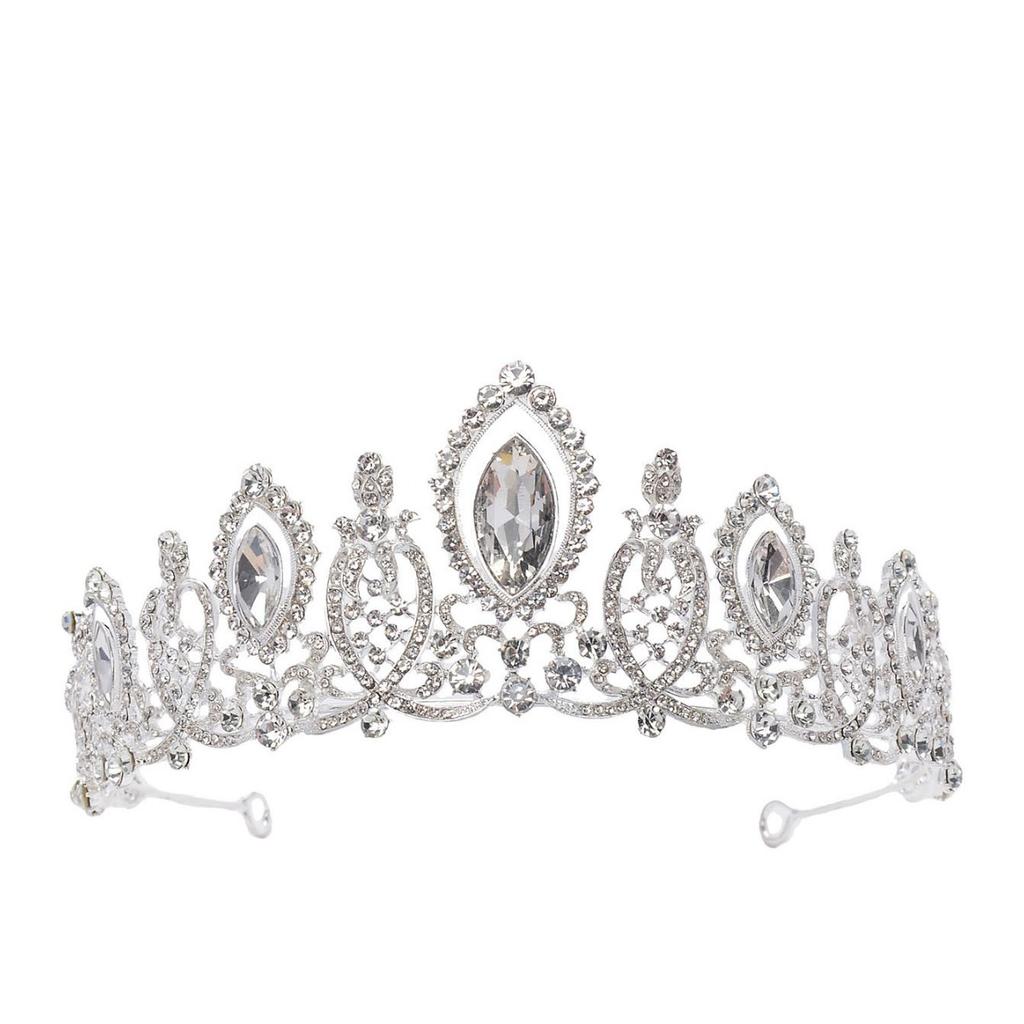 New bridal jewelry simple alloy rhinestone crown wedding headdress hair accessories wedding dress accessories