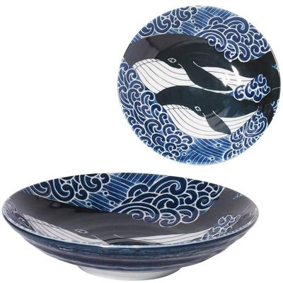 Minoru-Keramik (Minorutouki) Mino Ware Shiranami Kujira 215 tiefe Schale