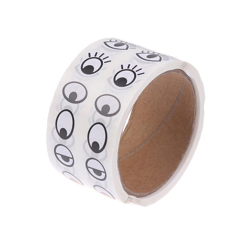 1000 Stück/Rolle Selbstklebende Augenaufkleber Mini Augenform DIY Aufkleber Schwarz Weiß Designs Halloween Party Kinderspielzeug Aufkleber