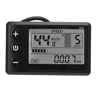 Elsparkcykel LCD-displaymätare S866 24V 36V 48V 60V 6-stifts Vattentät Display Kontrollpanel