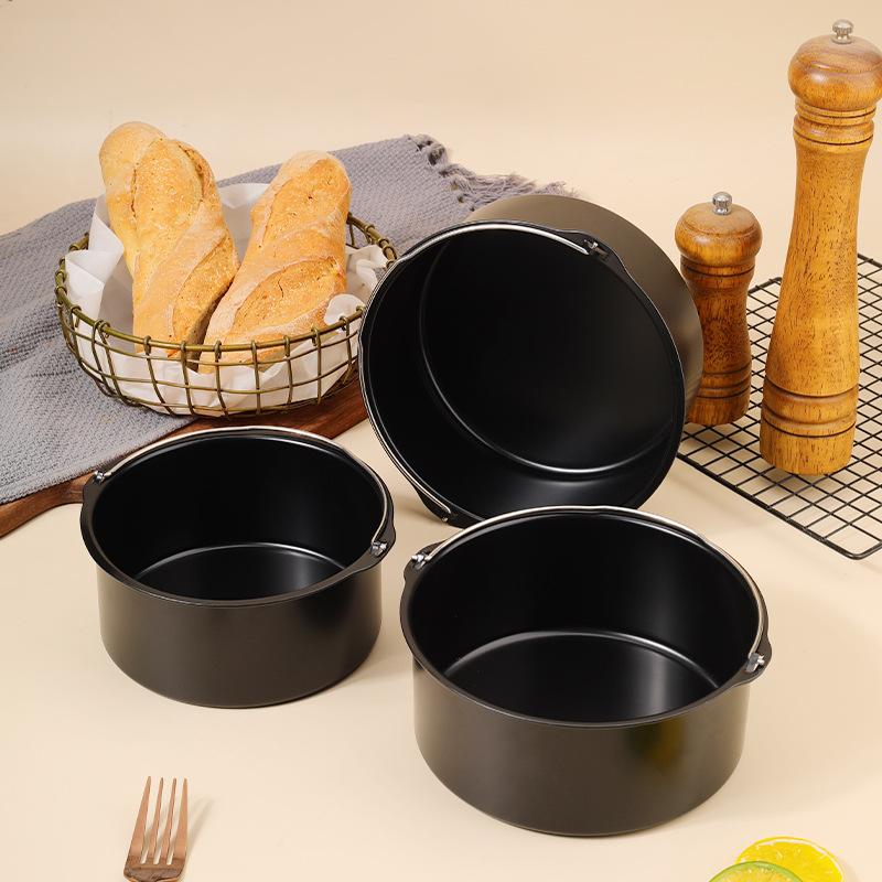 8/7/6 Inch Non-Stick Baking Mold Air Fryer Pot Round Tray Pan Roasting Pizza Cake Basket Bakeware Kitchen Bar Cooking Accessory