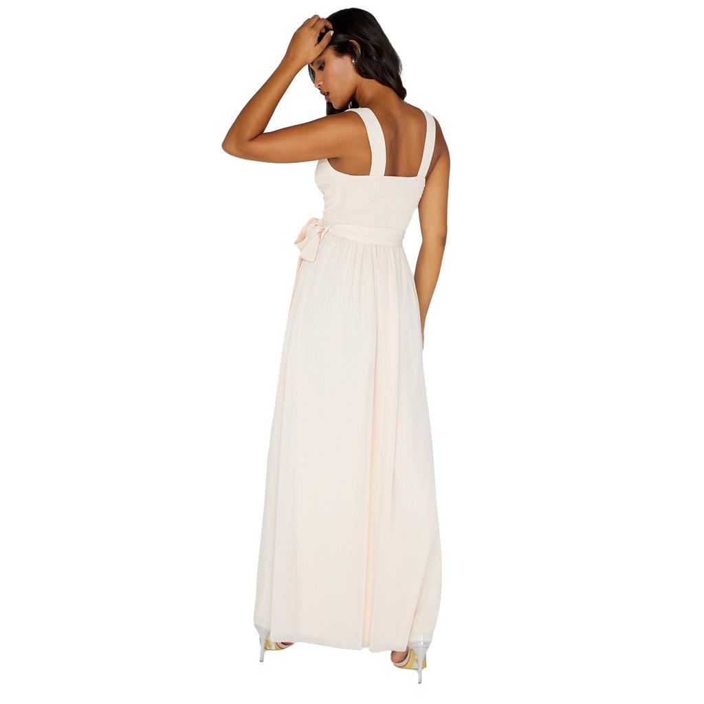 Little Mistress Damen-/Damen-Maxikleid mit tiefem Ausschnitt und Bindeband