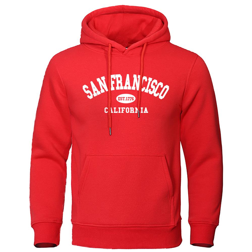 Sanfrancisco Est.1776 California Letter Printing Hoody Man Fashion Loose Sweatshirt Cotton Quality Clothing Soft Casual Hoodies