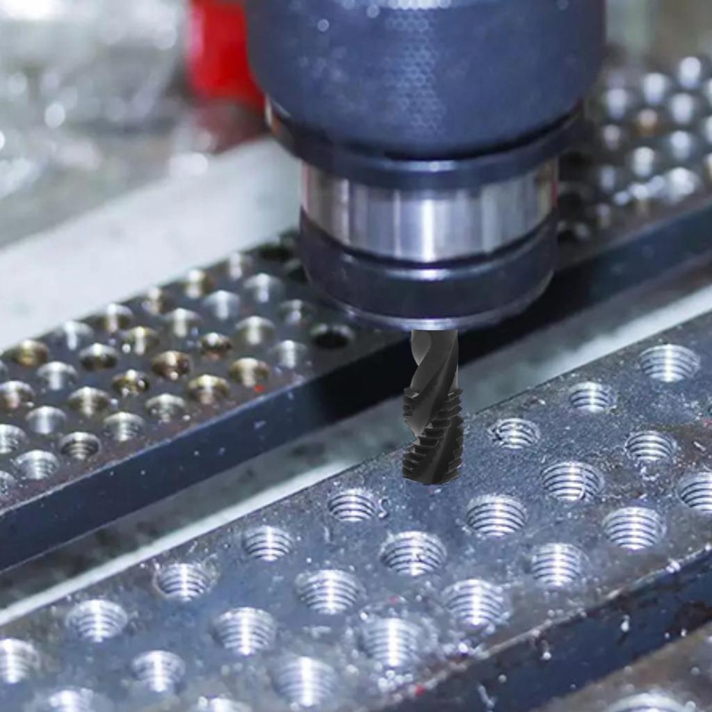 CNC Overload Protection Spiral Flute Tap Spiral Fluted Tap HSS Nitriding Coated Upward Chip Removal Metric M X Spiral Flute Tap