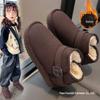 Kids' Suede Snow Boots - Mid-Calf, Warm, Anti-Slip, Soft Sole, All Seasons, Flat Bottom for Girls