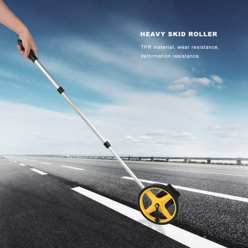 Portable Telescopic Distance Measuring Wheel with High-Precision Handle for Roads, Sidewalks, and Land Use, Measures Distances from 0-9999.9m (Small W