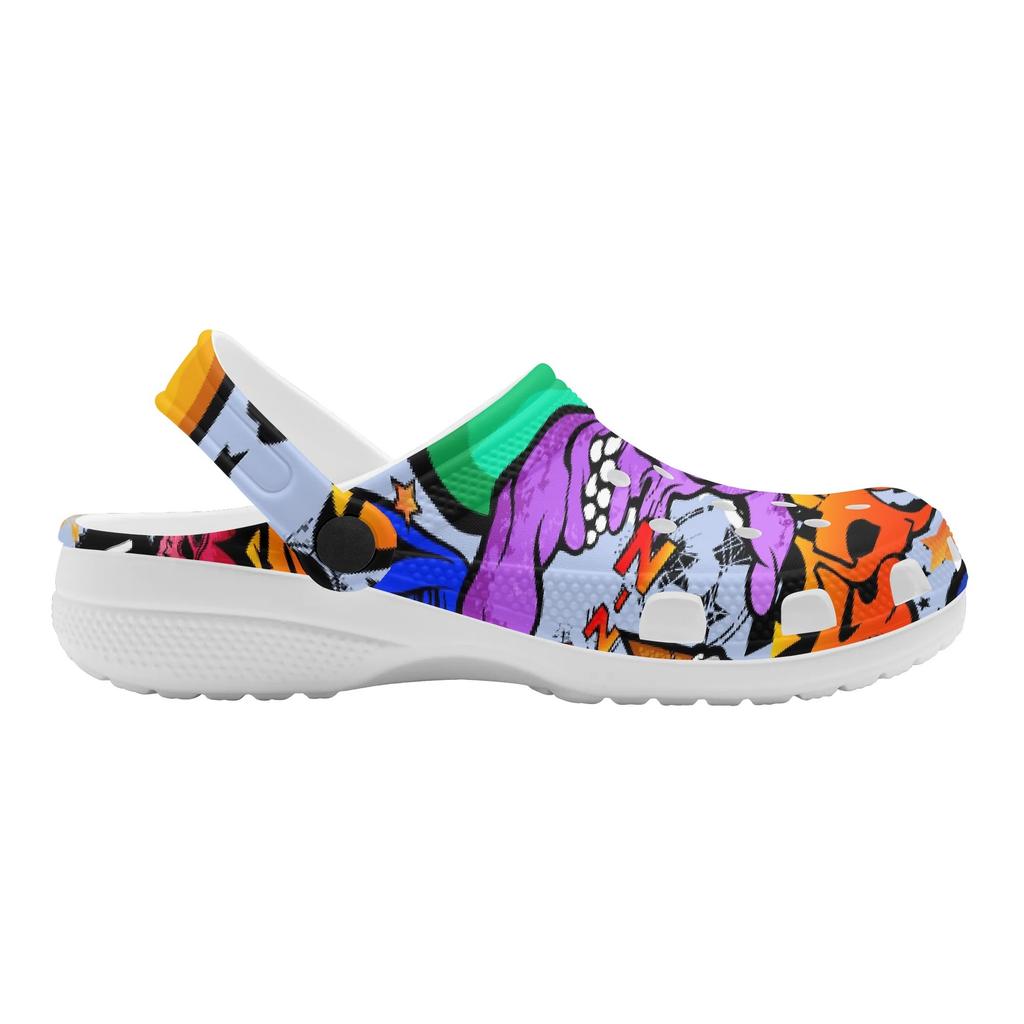 Lightweight EVA Garden Clogs Women Men Color Printed Breathable Slip On Shoes Beach Pool Home Bathroom Sandals Beach Pool Wear