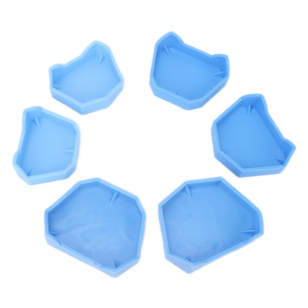 6pcs Dental Lab Model Base Silicone Dental Lab Former Base Molds Plaster Model Loading Blue