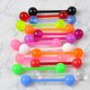 10Pcs Mixed Colorful Flexible Silicone Barbell Stud Tongue Ring Ball Bars Belly Navel Rings Stud Body Piercing Jewelry