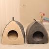 Teepee Shape Cat Cave Bed Pet Tent House Soft Cushion Anti-Slip Bottom