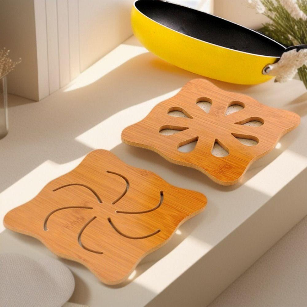 Creative Wooden Insulated Coaster Thicken Non-slip Cup Mat Multifuntional Portable Table Mat Home Decoration