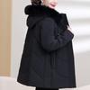 Real Fur Collar Middle Age Women's Puffer Jackets Winter Vintage Parkas Hooded Plus Size Elegant Thick Warm Down Coats Woman Outerwears