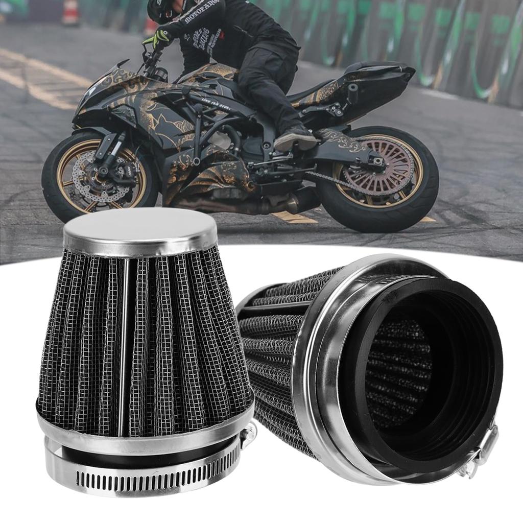 2 Piece Set of 2 Power Filters for Motorcycles Universal Motorcycle Carbon Style Air