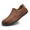 Mens Leather Shoes Fall Fashion Sneakers for Driving Walking Office, Comfortable Men Slip on Skate Flats Non Slip Youth Shoes