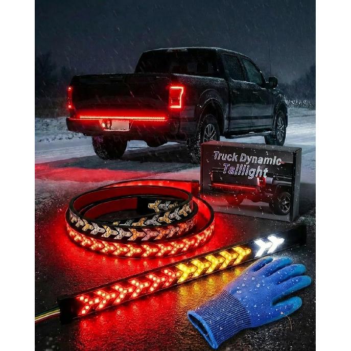 

60-Inch LED Tailgate Light Bar Strip,2026 Truck Dynamic Taillight with Brake, Turn Signal, Reverse & Strobe Lighting,Weatherproof Arrow Design Turn 47.2in