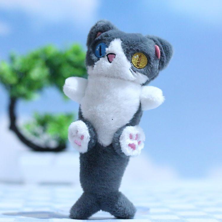 Adorable Plush Mermaid Cat Keychain Cartoon Stuffed Animal Pendant For Bags