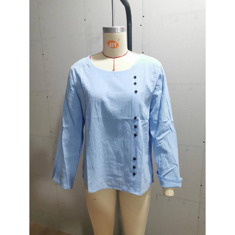 2026 Spring and Autumn New Casual Loose Woven Long-Sleeve Pullover Women's T-Shirt