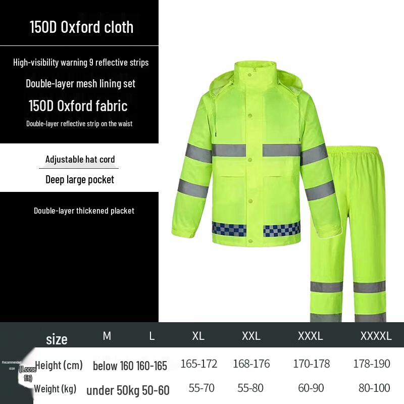 High-Visibility Reflective Work Rain Jacket