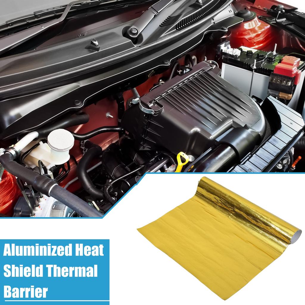ABSOPRO Car Heat Shroud Aluminum Plated Heat Shield Mat Heat Shield Cover Protective Fiberglass x 48" 36"