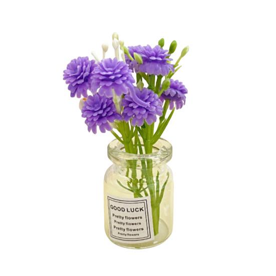

Mini Flower Vase Refrigerator Magnet with Fake Flower 3D Miniature Plants Vase Fridge Magnet Home Office Kitchen Decoration фиолетовый