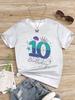 T-shirts Mermaid 10th Birthday Clothing for Girls Clothes Child T-shirt 10 Year Old Girl Clothes Girl Summer Children's