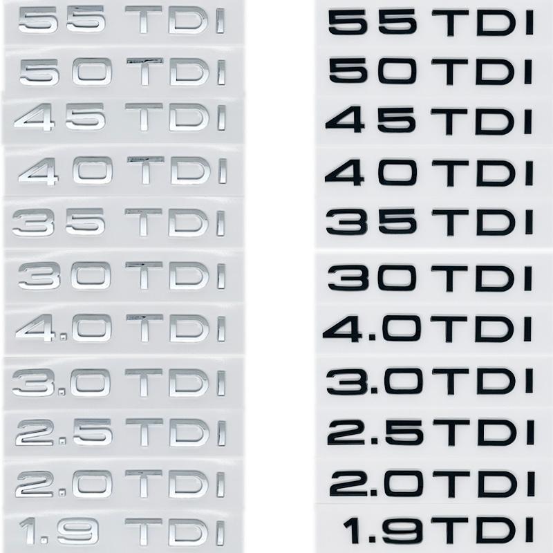 2026 3D ABS Emblem for Audi 2.0TDI 2.5TDI 3.0TDI 35/40/45/50TDI - Fit A1 A3 A4 A5 A6 A7 A8 Q2 Q3 Q5 Q7 Car Trunk Badge Sticker