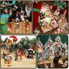 10Pcs Chinese Style Owl Hanging Ornament Farmhouse Rustic Handmade Wooden Owl Decoration Christmas Tree 2D Flat Bird Hanging Decor