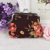 Mini Wallet Bag Latest Women Girl Retro Rose Flowers Printed Hasp Canvas Coin Purse Wallets Buckle Pouch Mini Bag Gift