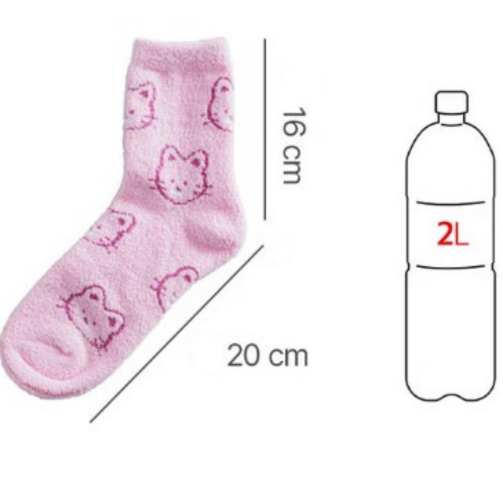 Różowe skarpetki do spania ze zwierzętami [5~8(NAS) 2.5~5.5(Wielka Brytania)36~39(UE)]