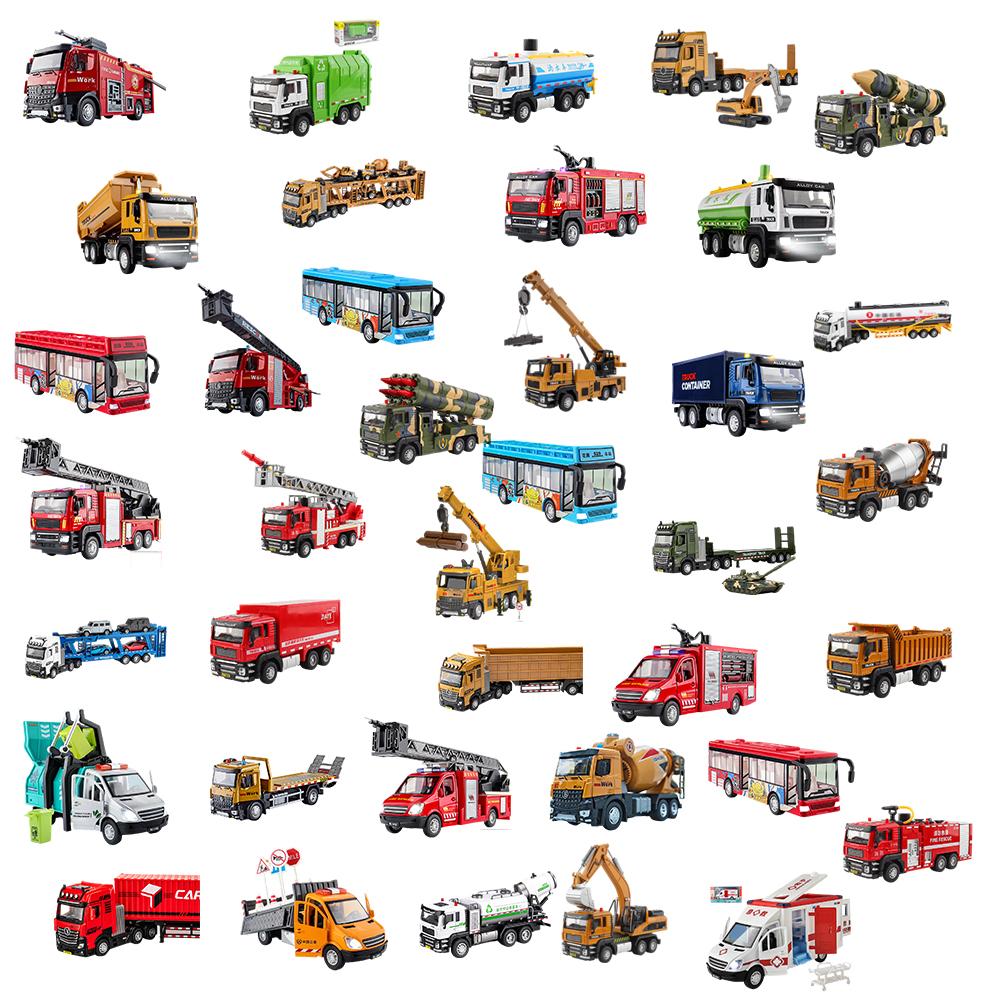 Engineering Vehicle Toys Acousto-optic Rebound Alloy Excavator Garbage Crane Mixer Dumper Model Gifts For Boys Girls