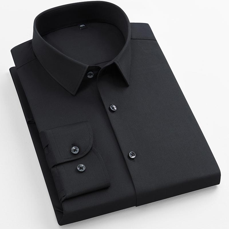 New Anti-Wrinkle Mens Shirts Long Sleeve Dress Shirts For Slim Fit Camisa Social Business Blouse White Shirt Blue Shirt
