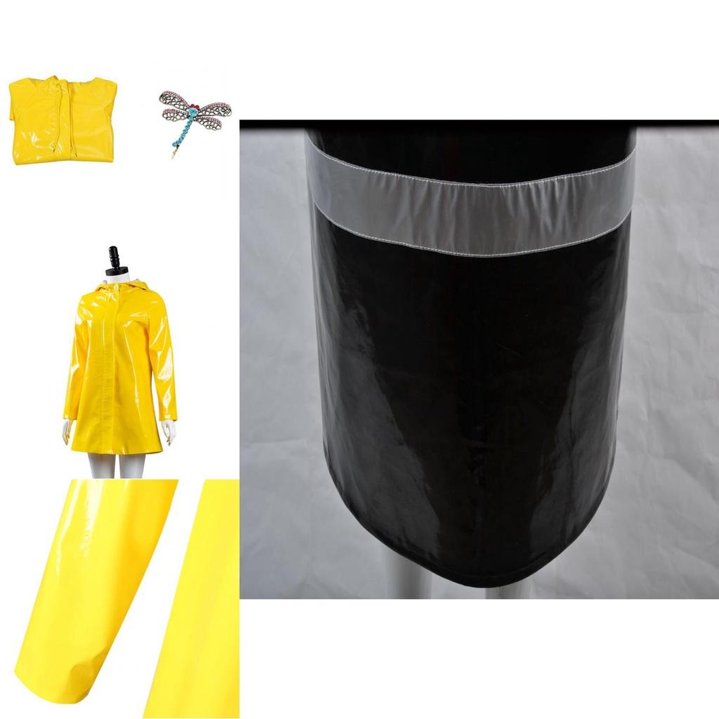 Coraline Wybie Cosplay Roupa Trench Coat Para Festa de Halloween