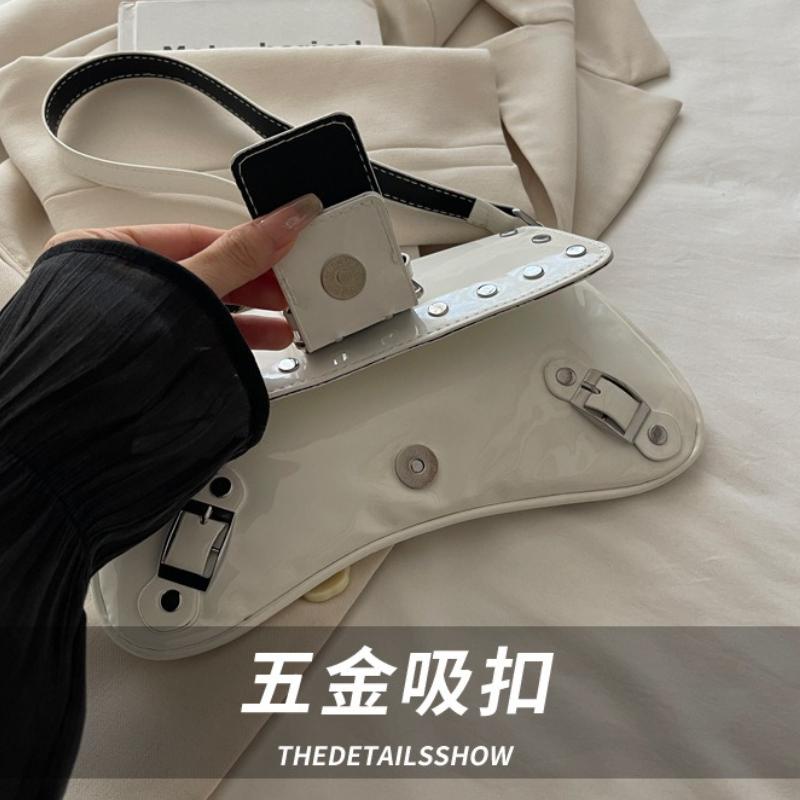 Y2k Rivet Design Cool Hot Girls Shoulder Bags Solid Color Ladies Pu Leather Underarm Bag Vintage Female Phe Handbags Purse