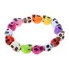 Damen Buntes Totenkopf Armband Punk Elastisches Verstellbares Armband Gebetsperlenarmband Schmuck Anhänger Dekoration für Täglich