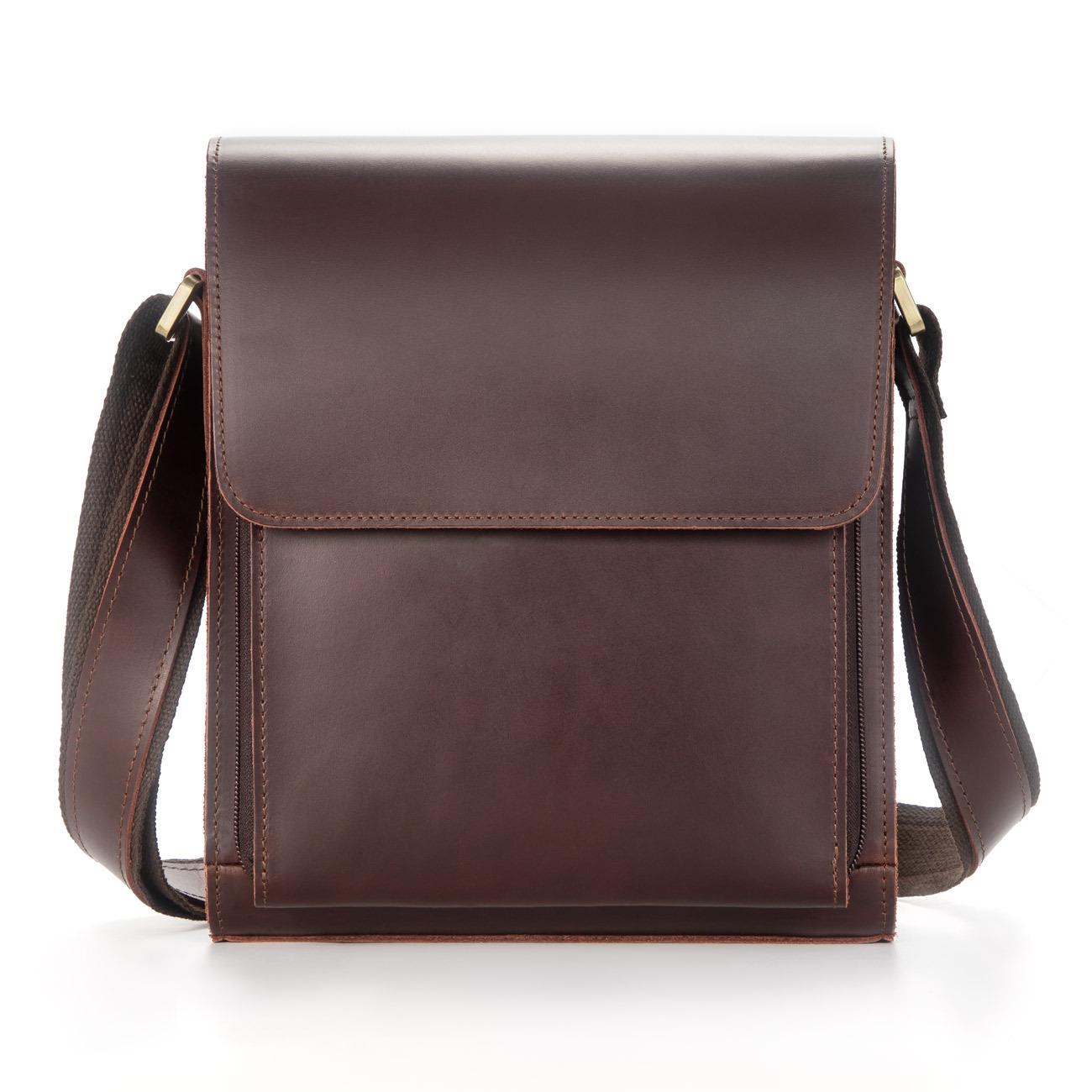 

Вінтажна чоловіча сумка з натуральної шкіри великої місткості - сумка через плече Crazy Horse з волової шкіри шоколадний