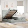 VidaXL Ottoman Bed Frame with Light Grey Mattress 200x200 Cm Velvet 3313814