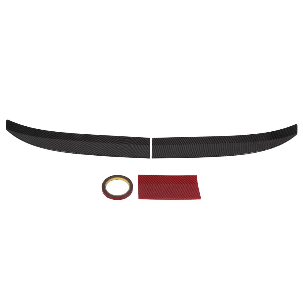 3pcs Rear Trunk Spoiler Kit ABS Adjustable Wearproof Heat Resistant Universal for SedanCarbon Fiber Style
