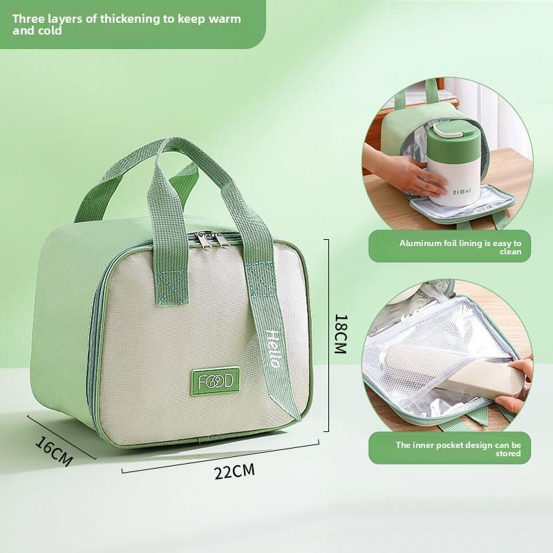

Высококачественная изолированная сумка для ланча, портативная сумка для офисного работника, водонепроницаемая взрослая сумка для бенто, сумка для ланча для учеников начальной школы светло-зеленый