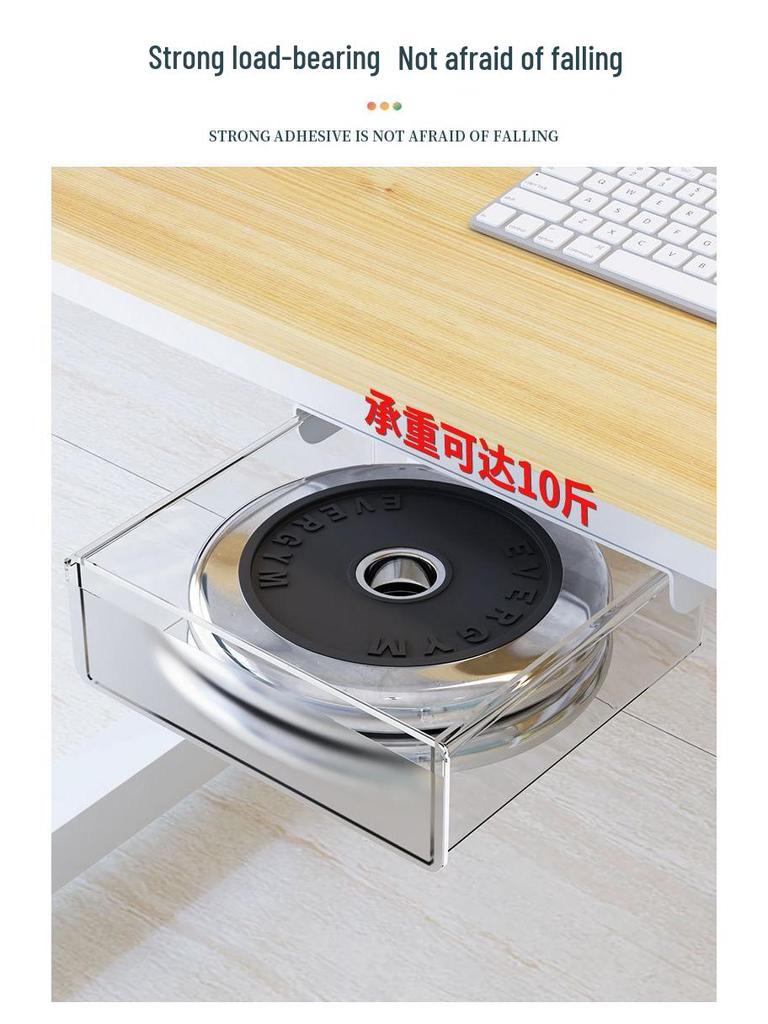 Niewidoczny organizer pod biurko: Bez wiercenia szuflada na artykuły biurowe