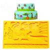 Fondant Cartoon Elephants, Giraffes, Monkeys, Lions Die Animal Silicone Mold