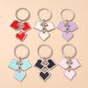 Cute Enamel Love Heart Key Chain Women Girls Key Ring Pendants for Handbag Decor DIY Handmade Key Holder Jewelry Gifts